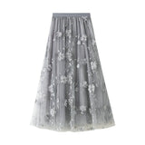 Fongt Yarn Embroidery Heavy Industry Half-Body Skirt Large-Size Dress 2025 Spring New A Word High-Waist Long Skirt 8692