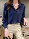 Woman Blouses 2023 Elegant and Youth Woman Blouses White Shirt Female Clothing Striped Women Tops Luxury Women's