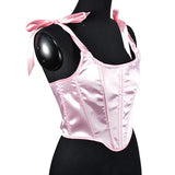 Fongt Sante-Faced Clove With Short Plastic Body Fish Bone Small Vest Babes Cute Pink Corset