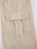 Pocket Detail Straight Cargo Jeans-Outfit