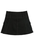 Denim Skate Mini Skirt-Outfit