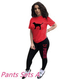 Letter Print Short Sleeves Tshirt Tops + Pants Casual Two Piece Set Summer Women Tracksuits Sport 2pcs Outfits