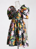 Summer Plus-Size Dress Stylish Sweet Fresh Style High-End Bubble Sleeve Design Relaxed Women's