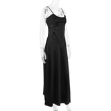 Satin Back Tie-Up Maxi Dress-Outfit