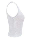Semi Sheer Metallic Tank Top-Outfit
