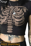 Women Goth Clothes y2k Crop Tops Summer 2023 T shirts Grunge 2000s Trashy Aesthetic Short Sleeve Tees Young Girls