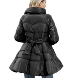 2023 New Style Design Feeling Repair Collar Girl Medium And Long Style Thickened Waist Cotton Coat-Outfit