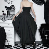 New WY23108 Autumn Dress Is Dark, Stylish, Sexy, Slim And Slim, And Goth Wears The Waist, Wears The Chest, Drags The Skirt.-Outfit