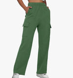 Fongt New Long Loose Trousers Leisure Sports High-Waist Trousers Show Skinny Straight Broad-Legged Trousers Women