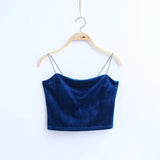 Fongt 2024 Winter Burst Velvet Short Rubber Band Sling A Word Collar Vest Woman-Outfit