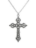 Vintage Baroque Cross Necklace-Outfit