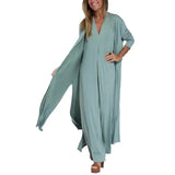 Fongt New Solid Color Jacket V-Neck Dress Cardigan Jacket Suit For Women