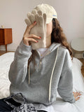 Style Gray Hooded Hoodie In Autumn And Winter