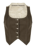 Patchwork Lace Button Down Corset Top-Outfit