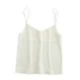 Women V Neck High Quality Satin Camis Spaghetti Strap Adjust Leeveless Silk Tank Tops 2021 Camisole