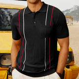 Fongt Men's New Summer Casual Knits Men's Short Sleeves Business Polo
