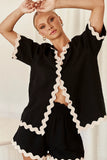 Fongt Spring 2024 New Women's Simple Fashion Short Shirt Casual Suit-88156-Outfit