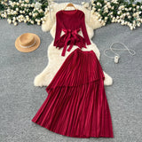 Fongt Folded T-Shirt With Irregular Hembo Skirt Dress Suit Woman