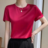 Fongt Summer Women's T-Shirt New Super Soft Bat Sleeve Simple Short-Sleeved Women's Top Bottom With Sleeveless Vest-Outfit