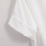 Fongt Summer New Korean Version Of Loose Cotton Blouse White Loose Bat Sleeve Shirt Shirt