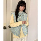 Blue Plaid Vest-Outfit
