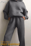 Tracksuits Women Casual Solid Warm Suits Hoodies Sweatpants Autumn Winter Pullover Sweatshirts Pants 2 Piece