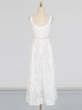 Fongt Elegant Style Dress Woman 2025 Summer New Fashion Lace Flower Stitching Design Sling