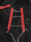 Chain Embellished Strap Straight Leg Pants-Outfit