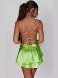 Summer New Sexy Slimming Bare Back Solid Color Sling Dress
