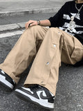 Buttoned Pocket Patch Cargo Pants-Outfit