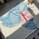 2024 New Sexy Lace Mesh Four-Piece Swimsuit