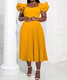 Fongt Spring And Autumn Purple Square Dress Elegant Temperament Casual Commuting 100 Fold Dress Dress