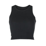 New Women's Wear Rib Solid Color Knitted I-Collar Vest Exposed Navel Sexy Generation-Outfit