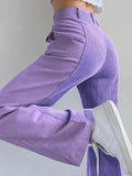 High Waist Y2K Corduroy Loose Pants-Outfit