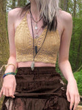 crop cami top made of crochet