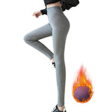Winter Thick Warm Leggings Candy Color Stretch Fall Fleece Soft Fleece Lined Thermal Pants Fitness Sport