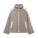 Fongt Explosive Women's Fashion Loose Collar Double Zipper Open Shirt