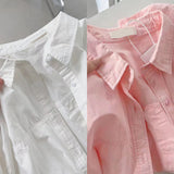 Fongt Mm Large-Size Dopamine White Shirt 2025 Summer New Korean Version Of Short-Sleeved Shirt Women Loose Cotton Blouse Tide