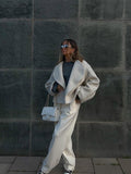 Large Collar Wool Crop Coat-Outfit