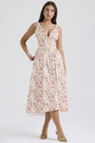 Fongt Summer New Body-Body Sling Dress Fashion Print V-Neck Temperament Dress