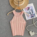 Blouse Heavy Industry Nail Beads To Repair Short Elastic Knitted Shirt Temperament Slings Ocean Hanging