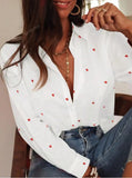 Fongt Full Of Printed Long Sleeve Temperament Thin Shirt