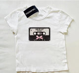 Audio Tape Print White Tee-Outfit