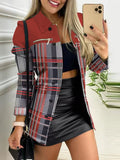 Fongt Spring And Autumn New Black Coat Long Sleeve Button Color Printing Clip Commuter Temperament Advanced Sensing Suit Woman