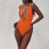 Fongt Hot Style Female Piece Swimsuit Leopard Print Belt Buckle Integrated Bikini-Outfit