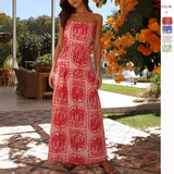 Fongt Women's Summer Casual Flowers Hanging Neck Beach Hawaiian Vacation Dress With Lib