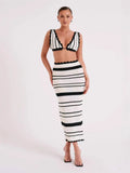 Fongt Two Sets Of Women's Knitted Slings Wrapped Breasts Skirt Dress Fashion Suit