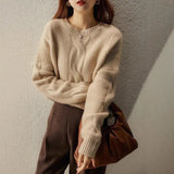 Fongt 2025 Mahjong Sweater New French Vintage Long Sleeve Knitted Fashion T-Shirt Loose Bottom