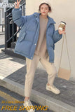 2023 Women Short Jacket Winter Thick Hooded Cotton Padded Coats Female Korean Loose Puffer Parkas Ladies Oversize