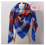 Designer Fashion Pink Scarf Soft Cashmere Acrylic Warp Square Oversize Shawl For Women Winter Plaid